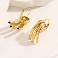 1 Pair IG Style Paw Print Plating Copper 18K Gold Plated Drop Earrings main image 4