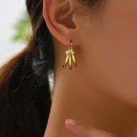 1 Pair IG Style Paw Print Plating Copper 18K Gold Plated Drop Earrings main image 1
