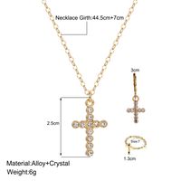 Simple Style Cross Alloy Inlay Rhinestones Women's Rings Earrings Necklace main image 10