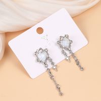 1 Pair Sweet Cool Style Star Heart Shape Inlay Alloy Artificial Crystal Drop Earrings main image 7