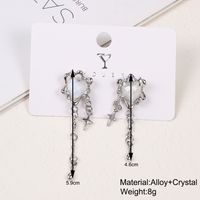 1 Pair Sweet Cool Style Star Heart Shape Inlay Alloy Artificial Crystal Drop Earrings main image 3