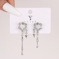 1 Pair Sweet Cool Style Star Heart Shape Inlay Alloy Artificial Crystal Drop Earrings main image 2
