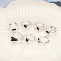 Wholesale Jewelry Hip-hop Cool Style Heart Shape Alloy Enamel Plating Rings main image 8