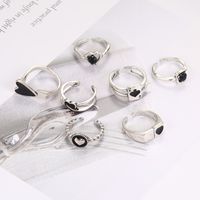 Wholesale Jewelry Hip-hop Cool Style Heart Shape Alloy Enamel Plating Rings main image 4