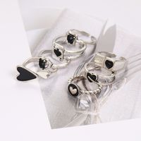 Wholesale Jewelry Hip-hop Cool Style Heart Shape Alloy Enamel Plating Rings main image 5