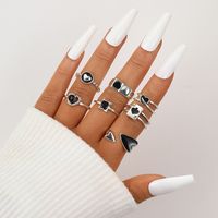 Wholesale Jewelry Hip-hop Cool Style Heart Shape Alloy Enamel Plating Rings main image 1