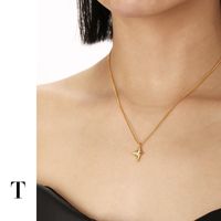 Einfacher Stil Stern Kupfer Überzug Inlay Zirkon Vergoldet Halskette Mit Anhänger main image 1
