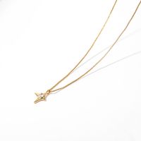 Simple Style Star Copper Plating Inlay Zircon Gold Plated Pendant Necklace sku image 1