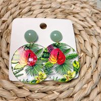 1 Pair Japanese Style Leaf Flower Enamel Arylic Drop Earrings sku image 2