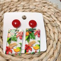1 Pair Japanese Style Leaf Flower Enamel Arylic Drop Earrings main image 4