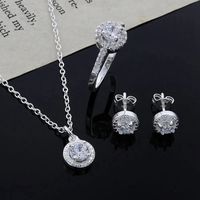 Fairy Style Solid Color Copper Inlay Zircon Jewelry Set sku image 1