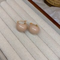 1 Pair Retro Ball Enamel Plating Copper Hoop Earrings sku image 1