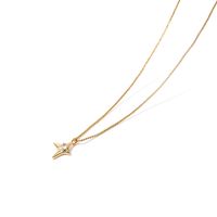 Simple Style Star Copper Plating Inlay Zircon Gold Plated Pendant Necklace main image 2