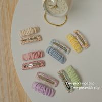 Sweet Ditsy Floral Solid Color Cloth Hair Clip main image 4
