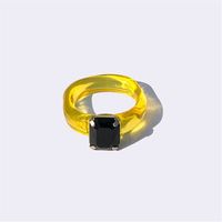 Wholesale Jewelry Simple Style Square Plastic Resin Artificial Gemstones Inlay Rings sku image 5
