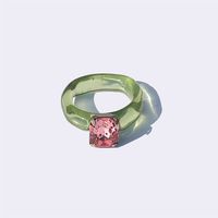 Wholesale Jewelry Simple Style Square Plastic Resin Artificial Gemstones Inlay Rings sku image 1