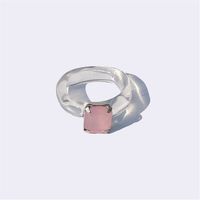 Wholesale Jewelry Simple Style Square Plastic Resin Artificial Gemstones Inlay Rings sku image 3