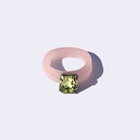 Wholesale Jewelry Simple Style Square Plastic Resin Artificial Gemstones Inlay Rings sku image 2