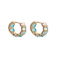 1 Pair Sweet Geometric Plating Inlay Copper Artificial Gemstones Earrings main image 3