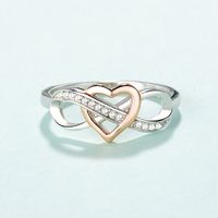 Einlege-zirkon Ringe In Herzform Aus Sterling Silber Im Einfachen Stil main image 3