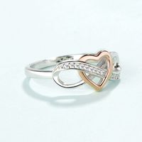 Simple Style Heart Shape Sterling Silver Inlay Zircon Rings main image 5