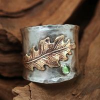 Retro Flower Brass Inlay Zircon Rings main image 3