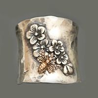 Retro Flower Brass Inlay Zircon Rings sku image 13