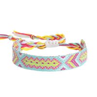 Bohemian Color Block Rope Knitting Tassel Unisex Bracelets sku image 6