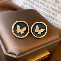 1 Pair Classical Lady Cross Enamel Plating Inlay Copper Ear Studs sku image 55