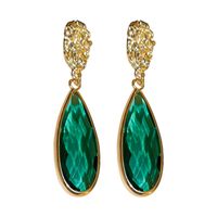 1 Pair Vintage Style Water Droplets Plating Inlay Alloy Glass Drop Earrings main image 2