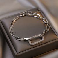 Modern Style Rectangle Metal Plating Inlay Artificial Diamond Women's Bracelets main image 5