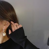 1 Pair Elegant Retro Heart Shape Flower Plating Inlay Copper Pearl Earrings sku image 14
