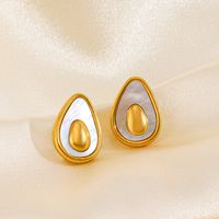 304 Stainless Steel 18K Gold Plated IG Style Casual Plating Inlay Fruit Shell Earrings Necklace main image 4