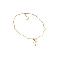 Elegant Heart Shape Bow Knot Copper Inlay Zircon Pendant Necklace main image 5