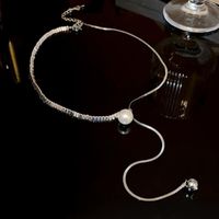 Elegant Sweet Heart Shape Bow Knot Copper Inlay Zircon Pendant Necklace sku image 8