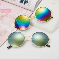 Retro Cool Style Colorful Pc Round Frame Clips Men's Sunglasses main image 4