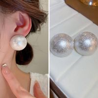 1 Pair Lady Solid Color Freshwater Pearl Sterling Silver Ear Studs sku image 5