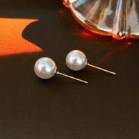 1 Pair Lady Solid Color Freshwater Pearl Sterling Silver Ear Studs sku image 6