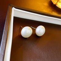 1 Pair Lady Solid Color Freshwater Pearl Sterling Silver Ear Studs sku image 14
