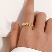 304 Stainless Steel 18K Gold Plated Beach Plating Shell Open Ring main image 5