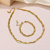 304 Stainless Steel 18K Gold Plated Basic Classic Style Plating Geometric Bracelets Necklace main image 2