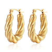 1 Pair Retro Ethnic Style Twist Plating 304 Stainless Steel 18K Gold Plated Earrings main image 3