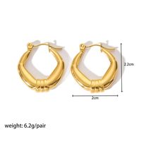1 Pair Modern Style Round Heart Shape 304 Stainless Steel 18K Gold Plated Hoop Earrings sku image 3
