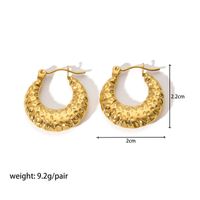 1 Pair Modern Style Round Heart Shape 304 Stainless Steel 18K Gold Plated Hoop Earrings sku image 7