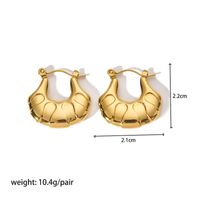 1 Pair Modern Style Round Heart Shape 304 Stainless Steel 18K Gold Plated Hoop Earrings sku image 14