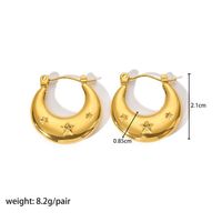 1 Pair Modern Style Round Heart Shape 304 Stainless Steel 18K Gold Plated Hoop Earrings sku image 12