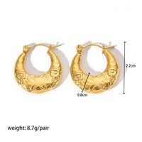 1 Pair Modern Style Round Heart Shape 304 Stainless Steel 18K Gold Plated Hoop Earrings sku image 5