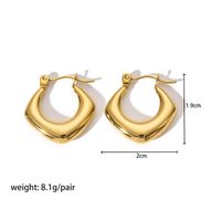1 Pair Modern Style Round Heart Shape 304 Stainless Steel 18K Gold Plated Hoop Earrings sku image 12