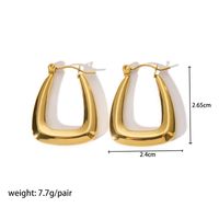 1 Pair Modern Style Round Heart Shape 304 Stainless Steel 18K Gold Plated Hoop Earrings sku image 14