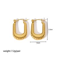 1 Pair Modern Style Round Heart Shape 304 Stainless Steel 18K Gold Plated Hoop Earrings sku image 8